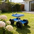 thumbnail image 4 of Garden Kneeler and Seat, Garden Seat with Wheels, 6X18 in Plastic Tray, Gardening Seat Outdoor Garden, Lawn Planting, Solid Black, 1 Pc, 4 of 6