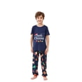 thumbnail image 2 of Lovskoo Christmas Pajamas for Family for Kids Matching Family Sets Christmas Print Casual Short Sleeve Top With Bottom Outfits Home Wear 2025 Blue, 2 of 7