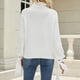 thumbnail image 4 of Suéter de cuello alto de punto para mujer, jersey informal holgado con cordones de manga larga y linterna a la moda para otoño e invierno, blanco M, 4 of 6