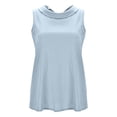 thumbnail image 6 of YUEHUA Women's Linen Blend Sleeveless Top, Rolled Neck Tank Blouse, Loose Fit Breathable Casual Summer Shirt for Office & Daily Wear, 6 of 6