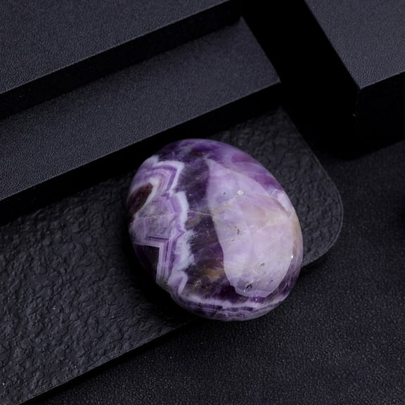 2pcs Natural Amethyst Sculpture Display Decorations for Home Office Desk Decoration. Oval 45x35mm