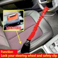 thumbnail image 2 of Mistaha Car Anti-Theft Steering Wheel Lock with Steel Cable and 3 Keys, Black Color, 2 of 6