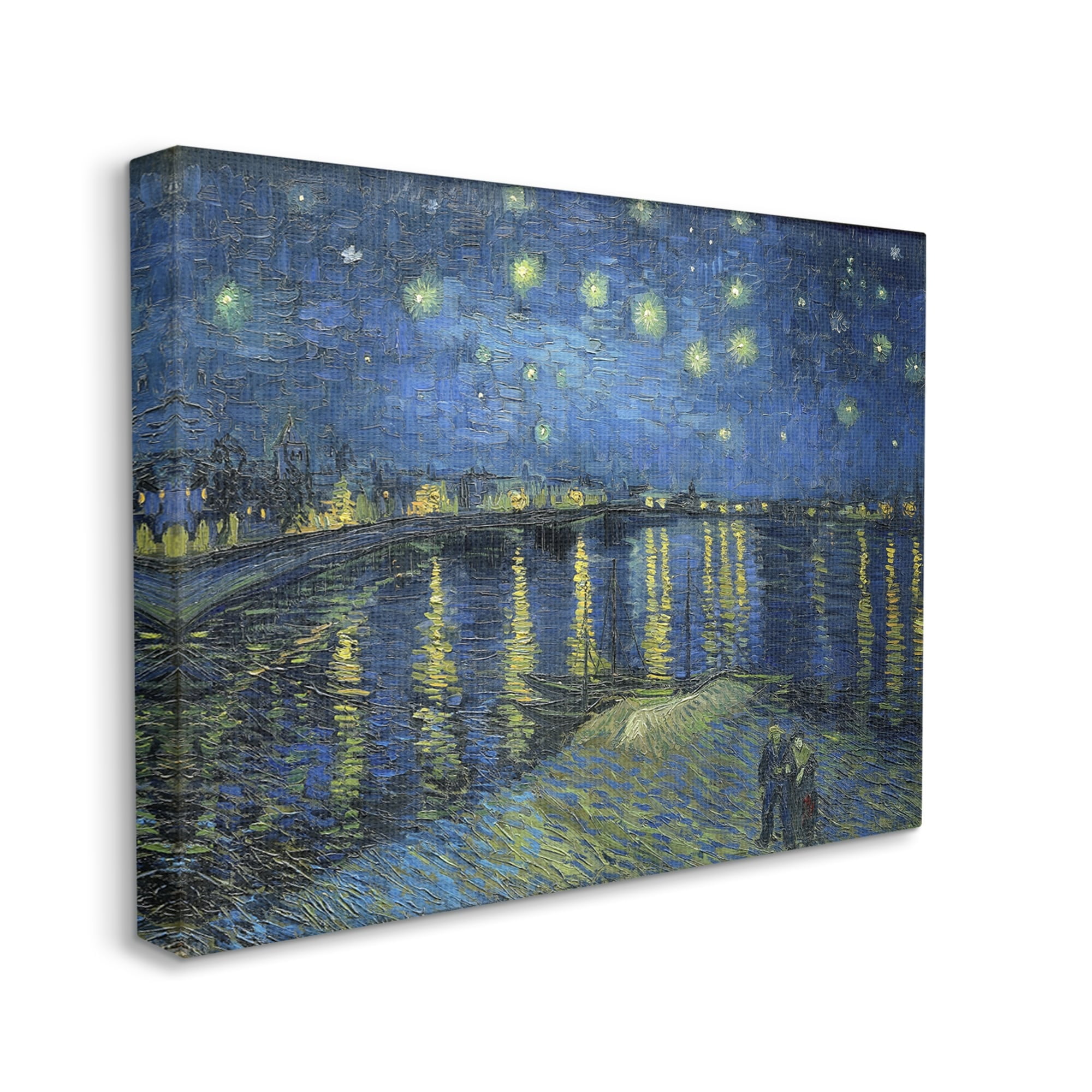 Stupell Starry Night Over Rhone Classic Landscape Painting Gallery Wrapped Canvas Print Wall Art