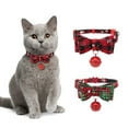 thumbnail image 1 of 2 paquetes/juego de collares navideños para gatos, collares para gatitos separables con pajarita y campana, traje de Papá Noel para gatos, perros pequeños y conejos, 1 of 5
