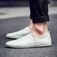 thumbnail image 5 of Mens Non-slip Loafers Leather Fashion Casual Shoes Outdoor Comfortable Walking Shoes Lightweight Oxfords White 11.5 US, 5 of 7