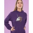 thumbnail image 2 of Unicorn Skull W Flowers. Hoodie Women -Smartprints Designs, Female Large, 2 of 4