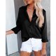 thumbnail image 4 of Camisa Con Cuello Vuelto Para Mujer Camisa Con Cuello En V Para Mujer Camisa Informal Para Mujer Blusa Informal Para Mujer ANGGREK Negro L, 4 of 6