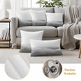 thumbnail image 5 of Grey Ombre Outdoor Pillow Covers 20x12 Set of 2, Waterproof Patio Throw Pillowcase Protectors, Summer Minimalist Ocean Waves Lumbar Decorative Pillow Shams Cushion Covers for Seat Bed Couch Sofa, 5 of 8