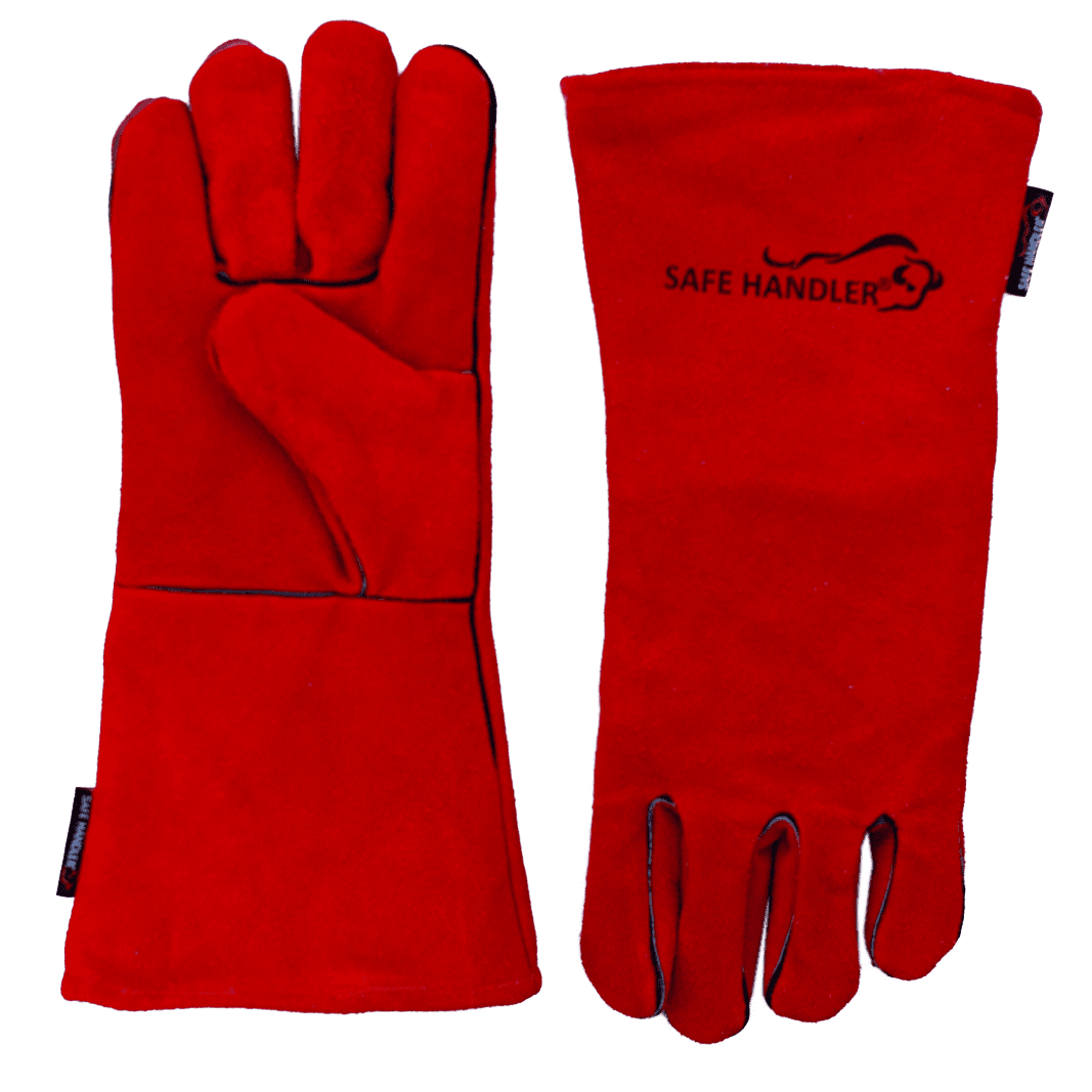 Welding leather Gloves Red Leather Cowhide Protective for Welding Metal