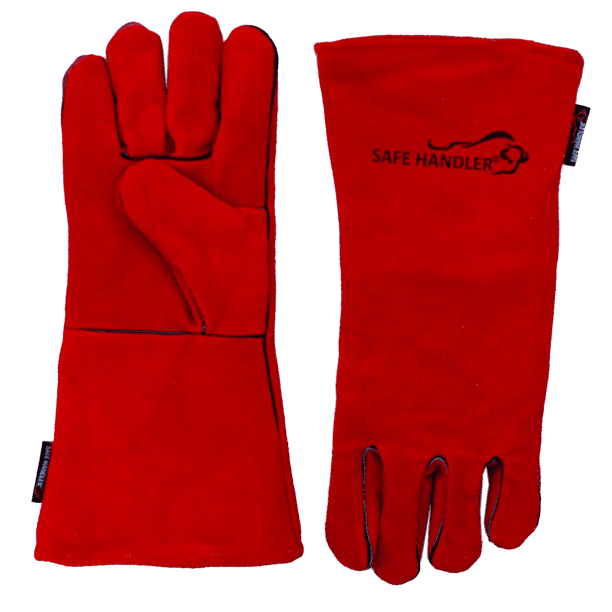 Safe Handler Deluxe 14" Welding Gloves, Heat Resistance, Leather Palm