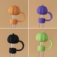 thumbnail image 2 of Walbest 1/5Pcs Pumpkin Silicone Straw Cap Reusable Topper for 30/40 Oz Tumbler Cup Fall Thanksgiving Accessories Non-Slip BPA-Free Universal 10mm Straw Lid Protector, 2 of 8
