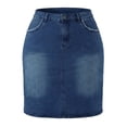 thumbnail image 5 of Agnes Orinda Women's Plus Size Pencil Skirt for Women Casual Slim Side Slit Jean Denim Skirts, 5 of 6