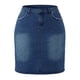 thumbnail image 5 of Falda de lápiz para mujer Agnes Orinda, talla grande, casual, ajustada, con abertura lateral, falda de mezclilla, 2X, azul, 5 of 6