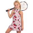 thumbnail image 4 of Y-Sunset Girls Tennis Dress 1/4 Zip Golf Outfit Built-in Bra & Shorts Pickleball Athletic Dress Workout Pockets 4-15Y, 4 of 6