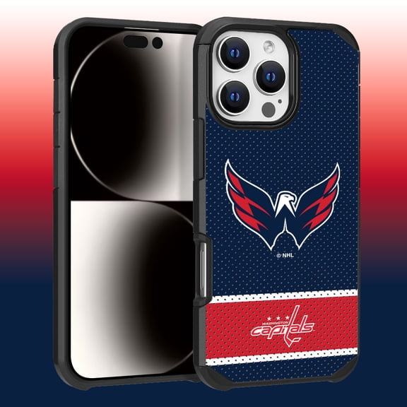 Apple iPhone 16 Pro Max (6.9) - NHL Licensed Washington Capitals Team Logo on Jersey Textured Dual Layer Case
