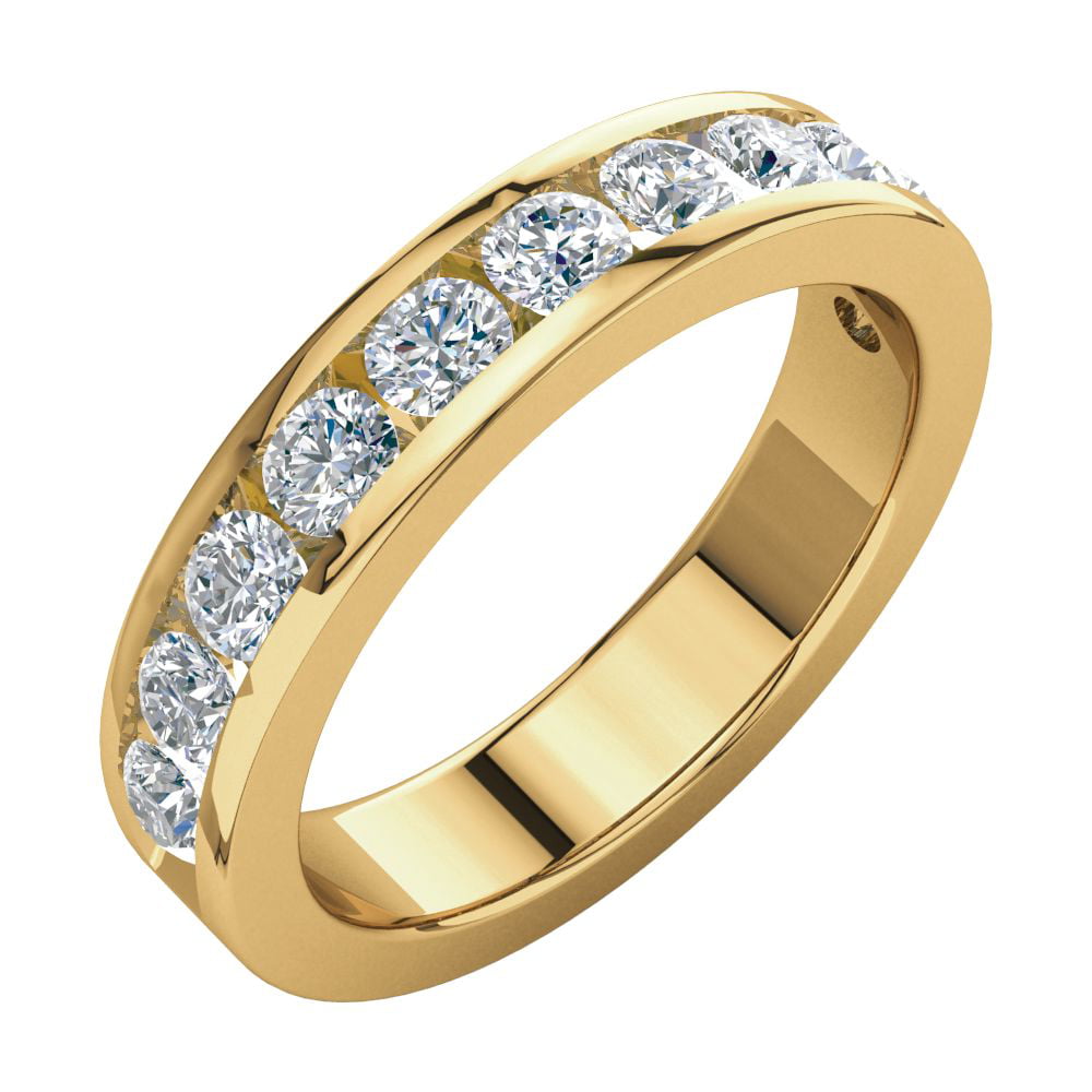JewelryWeb 14k Yellow Gold Diamond Anniversary Band Ring 1 1/8ct