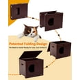 thumbnail image 4 of PETSFIT Cat House Enclosure, Unfold to Use, No Assembly Needed, Cat House & End Table,Espresso, 4 of 9