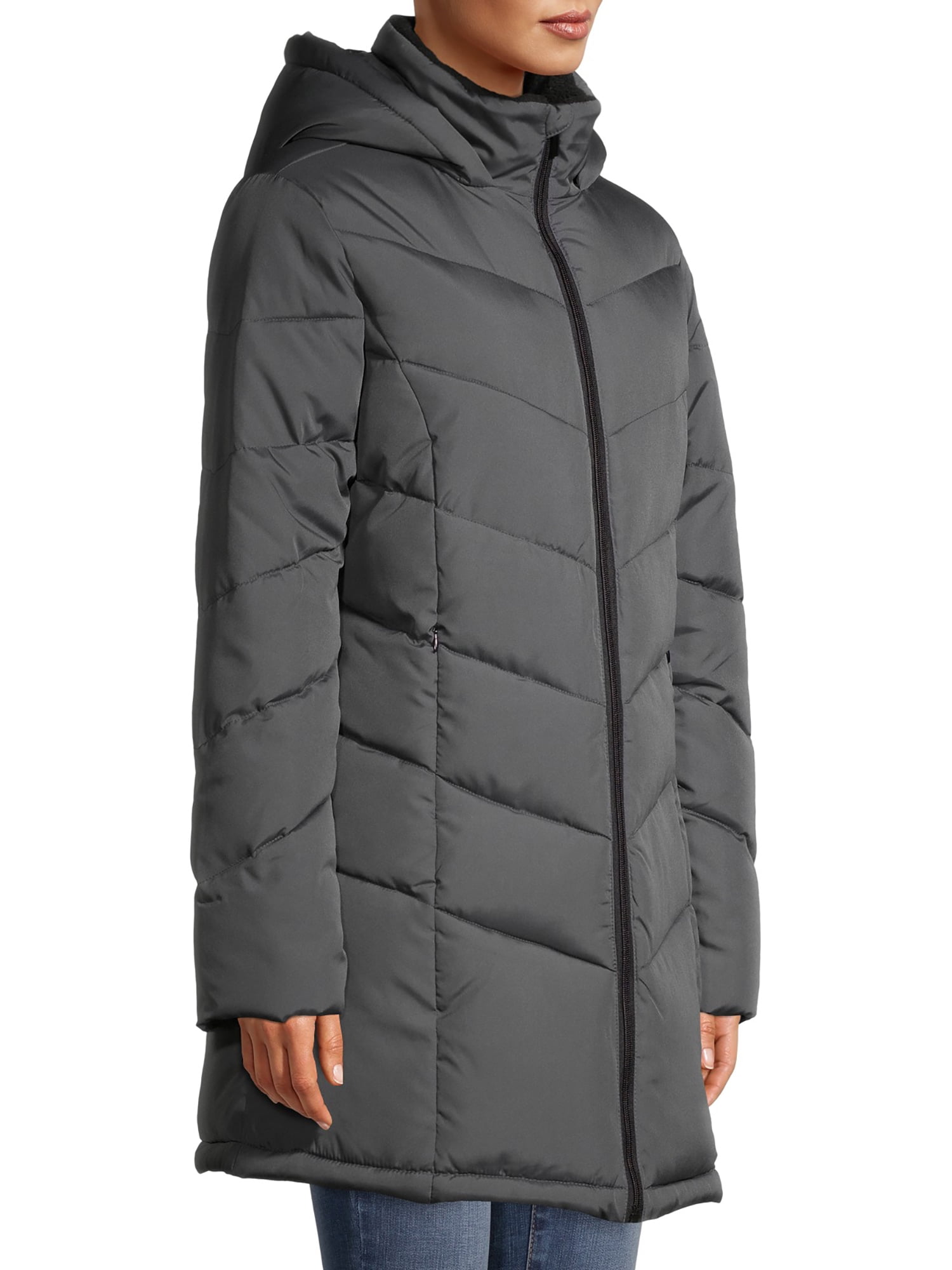 Big Chill Women s Chevron Quilted Puffer Jacket with Hood Sizes S