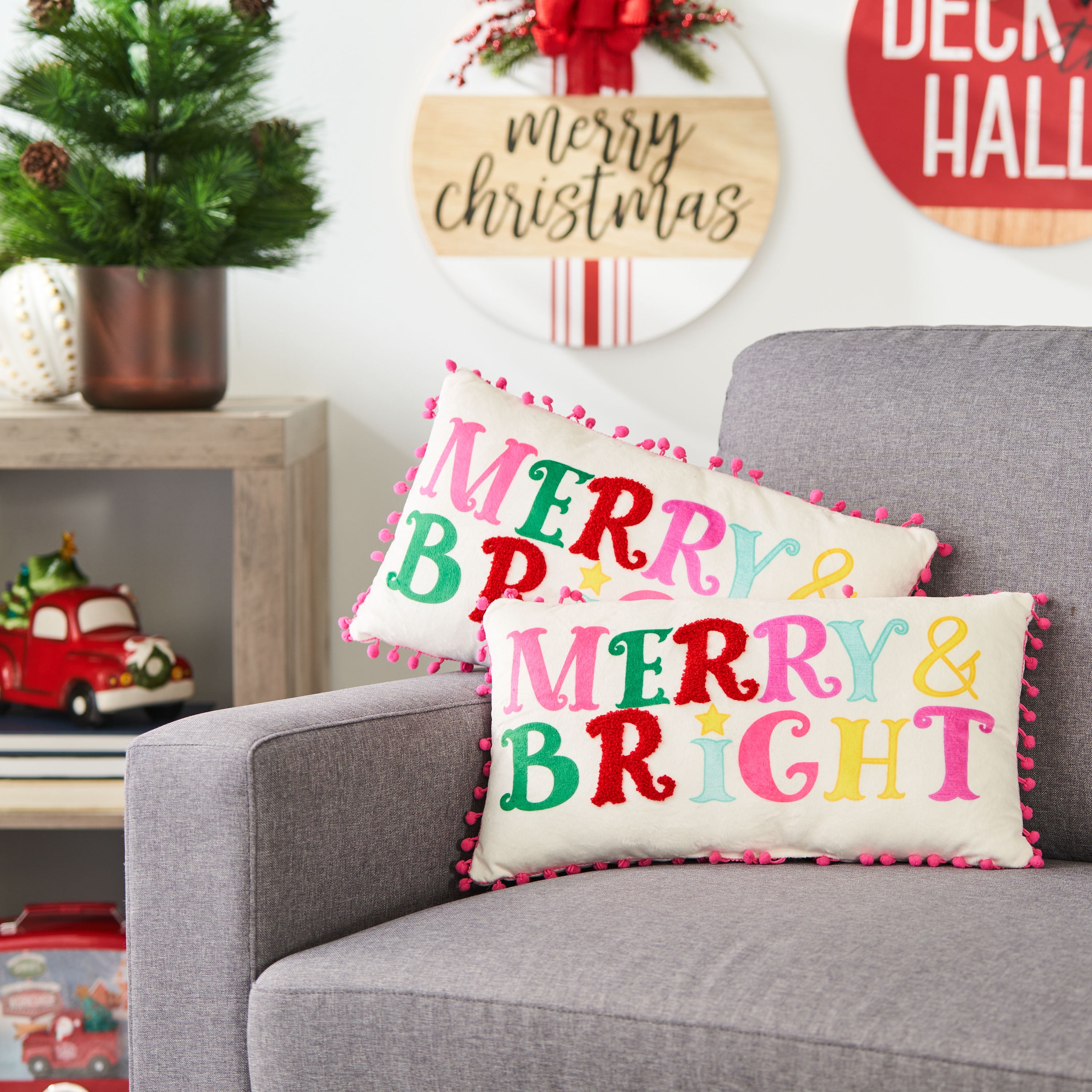 Holiday Living 12-in Pillow Merry Christmas Decor at