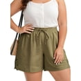 thumbnail image 2 of WellSize Plus Size Lace Shorts for Women Summer Drawstring Elastic Waist Short Pants with Pockets, 2 of 7