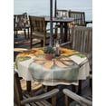 thumbnail image 2 of Outdoor Tablecloth with Umbrella Hole Zipper Sunflower Bow Round Tablecloth 54" Waterproof Outside Table Cloth Vintage Farm Plant Watercolor Plaid Patio Table Cover Tablecloths for Picnic Party, 2 of 8