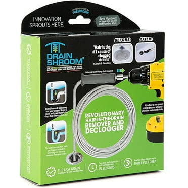 DrainShroom Drain Snake, Tub and Sink Auger, Clog Remover