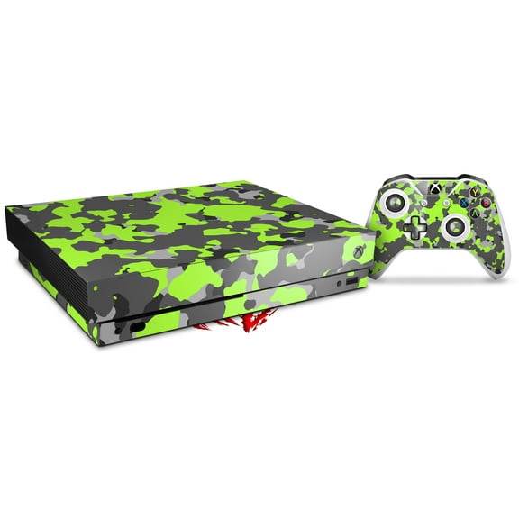 Skin Wrap for XBOX One X Console and Controller WraptorCamo Old School Camouflage Camo Lime Green
