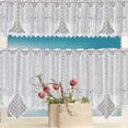 thumbnail image 3 of Ensemble de 2 Pcs Rideau en Dentelle Design en Dentelle Translucide Style Vintage Ensemble de Rideaux de Café à 2 Niveaux pour la Maison, 3 of 7