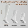thumbnail image 2 of Pilates Socks with Grips for Women, 3 Pairs Long Scrunch Non Slip Yoga Barre Workout Slouch Socks, 2 of 6
