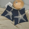 thumbnail image 4 of Navy Blue Coastal Pillow Covers 20x20 Inch 2 Pcs Summer Sea Starfish Decor Throw Pillows Nautical Beach Ocean Themed Outdoor Holiday Decoration Pillowcase Linen Cushion Cover for Couch Sofa, 4 of 6