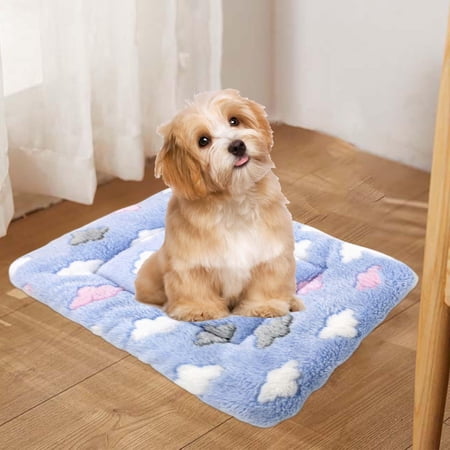 Gazechimp Puppy Blanket for Small Dogs Cat Blanket Washable Plush Cat Bed Mat Warm Pet Cat Blanket Furniture Protector 11.81x15.75inch Blue