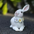 thumbnail image 6 of Naittoop 2 PCS Easter Bunny Decor for Home, Large White Couple Rabbits Figurine Tabletop Decor, Cute Easter Gifts Resin Statues for Spring Holiday or Valentine's Day Indoor Party Table Centerpieces, 6 of 7