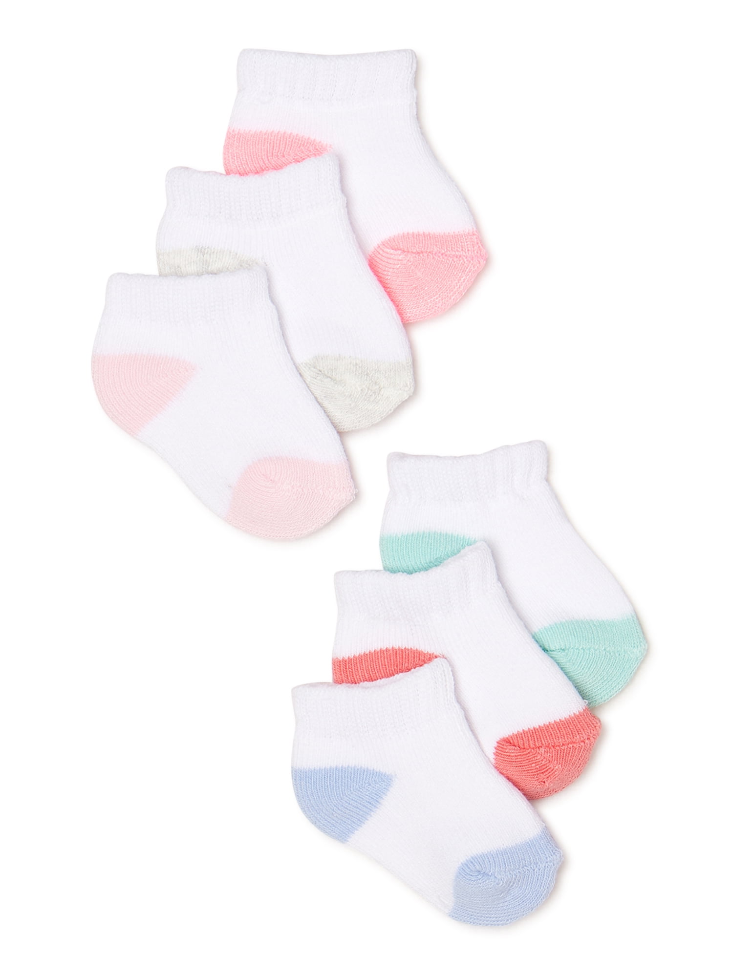 Carter's Child of Mine Baby Girls' Low Cut Terry Socks, 6 Pack