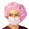 thumbnail image 2 of Tronex 4672 - 24” Pink Disposable SMS Bouffant Hair Net Medical Grade Nurse Surgical Caps Protective Head Hair Cover, 2 of 2