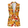 thumbnail image 2 of Uorisanigo Thanksgiving Pumpkin Leaf Women's Vest Suit Button Down with Pockets Waistcoat Vest for Women Size 5XL Sleeveless Loose Vests Blazer Elegant, 2 of 7