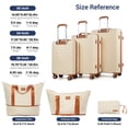 thumbnail image 2 of Hardside Luggage Sets, Lightweight Suitcase with Spinner Wheel TSA Lock, Travel Luggage with Duffel Bag, White, 2 of 6