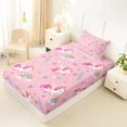 thumbnail image 4 of Erosebridal Girls Unicorn Twin Sheet Sets,Cartoon Rainbow Print Cute Flowers Bedding For Kids 3 Pieces, 4 of 6