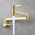 thumbnail image 2 of Wall Mounted Cold Water Faucet Kitchen Sink Faucets Brass Folded Single Hole Wall Mount Kitchen Faucets-Gold, 2 of 7