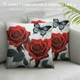 thumbnail image 3 of GOSMITH Red Rose Throw Pillow Covers Navy Blue Ombre Pillow Covers for Adult Room Decor,Vintage Watercolor Artwork Cushion Cases,Oil Painting Butterfly Floral Decorative Square Pillow Cases, 3 of 5