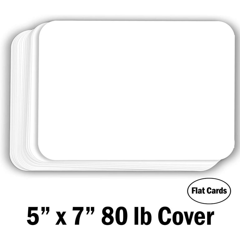 Hamilco White Cardstock Thick Paper - Flat 5 x 7 Blank Index