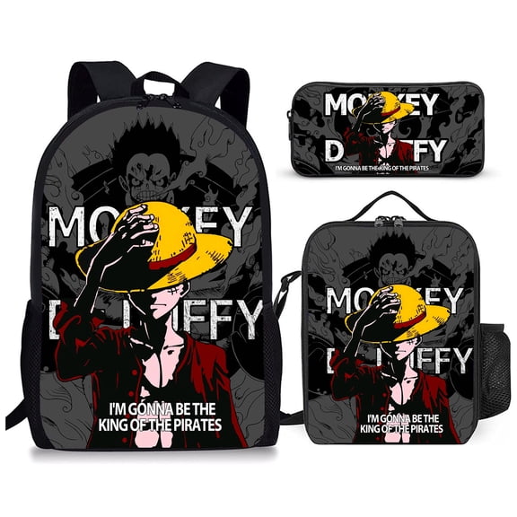 3 Piece Backpack Set with Utility Bag & Pouch, Lightweight Multi-Pocket Daypack, Colorful Artistic Print Travel Carryall for Commuting & Everyday Use