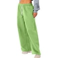 thumbnail image 2 of Ydkzymd Women's Sweatpants High Waist with Pockets Women Pants Casual Loose Fit for Workout Lounge Elasitc Drawstring Trousers Athletic Baggy Pants Green M, 2 of 7