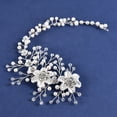 thumbnail image 3 of Nvzi Horquillas para el pelo de boda con flores para novias, peinetas con perlas de cristal, pinzas para el pelo, accesorios para el pelo de boda dorados, joyas plateadas, 3 of 5