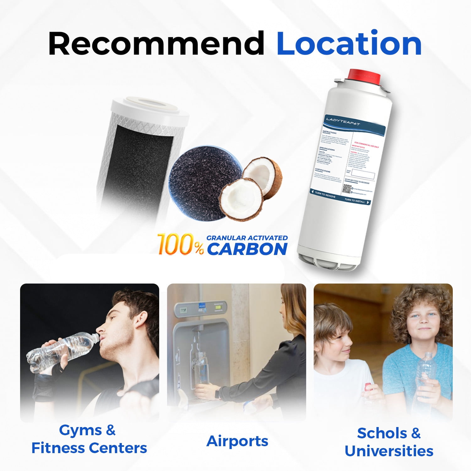 Water Filter Replacement Compatible With Elkay 51300C WaterSentry EWF3000, ezH20 Bottle Filling Stations (No Chip - 1 Pack)