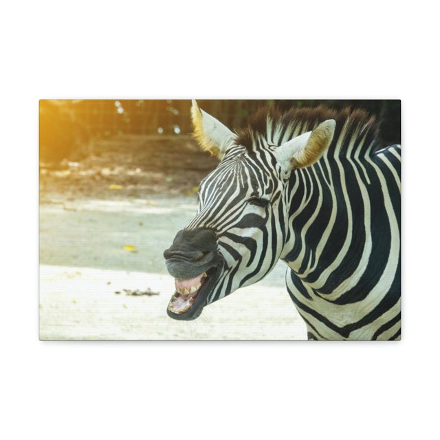 Funny Zebra Silly Zebra Scene Outside Wall Art Ready to Hang Unframed