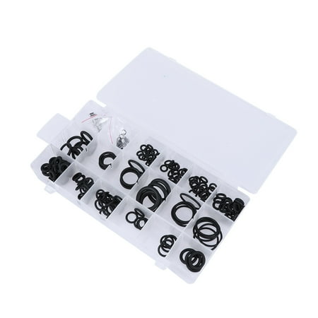 

225 in 1 18 Sizes Ring Rubber Insulation Gasket Washer Seals Car Air Conditioning Compressor Seals Vehicle Auto Repair Tool Kit Assortment Kit (Black)