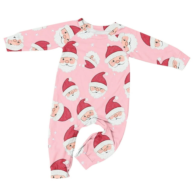 Conjunto navideño para padres e hijos, ropa de casa estampada, pijamas, pantalones de manga larga, conjunto de dos piezas, monos de poliéster para bebé