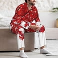 thumbnail image 5 of Wukai Red Maple Leaf Men's Long-Sleeve Pajama Set - Comfortable Sleepwear with Button-Down Shirt and Pants-X-Large, 5 of 6