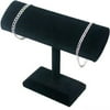 Black Velvet Oval T-Bar Bracelet & Necklace Jewelry Display