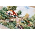 thumbnail image 5 of Counted Cross-Stitch Kit Village landscape BU4011L By Luca-S Needlework Trees House Grass Green Canvas Cotton, 5 of 10